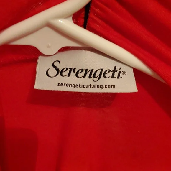 Serengeti 2X Cardigan Top With Built In Shirt Red Zebra Print Bling - Picture 6 of 12